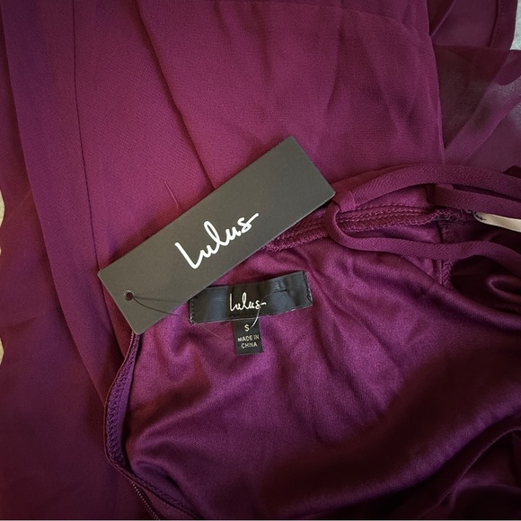 NEW Lulus In Love Forever Plum Lace-Up High-Low Maxi Dress #1581 - Picture 8 of 9
